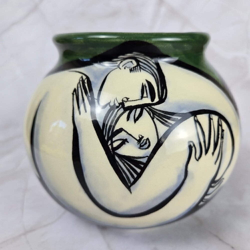 “You Are My Love” Vase by Contemporary Artists Ken & Tina Riesterer 2019 Signed